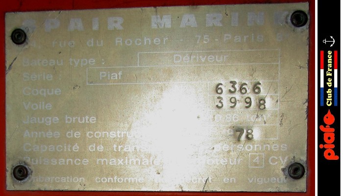 Plaque signalétique PIAF
